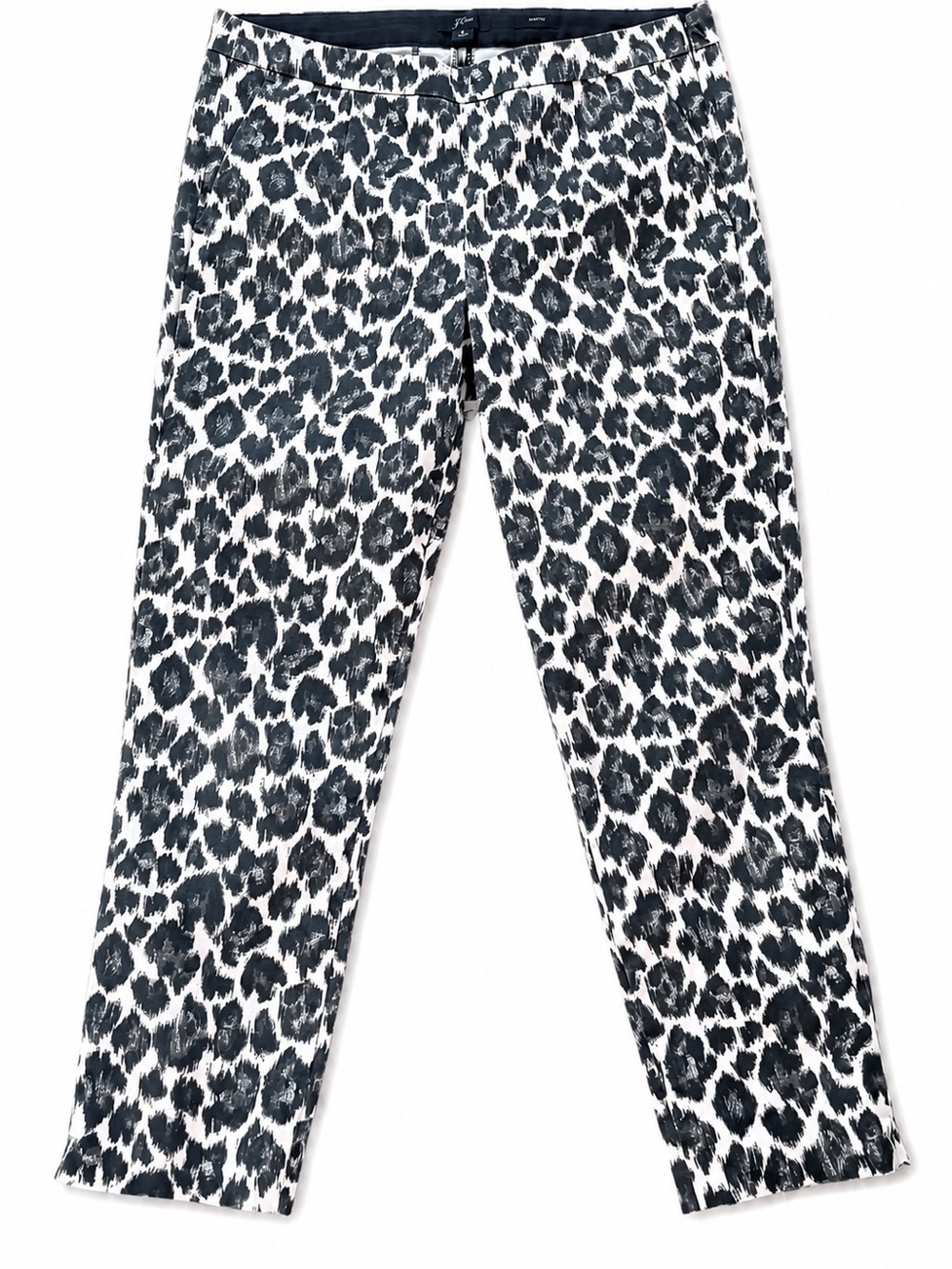 J.Crew Martie Crop Leopard Stretch Cotton Pants Size 6 EUC
